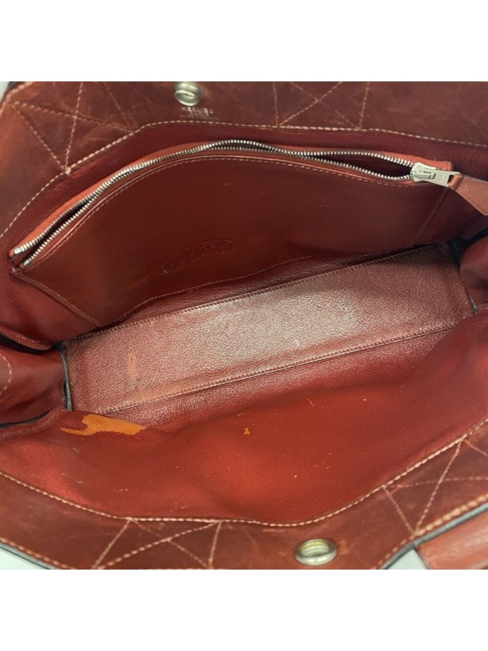 Hermes Handbag Fourre Tout PM All Leather Red Silver - Picture 4 of 10
